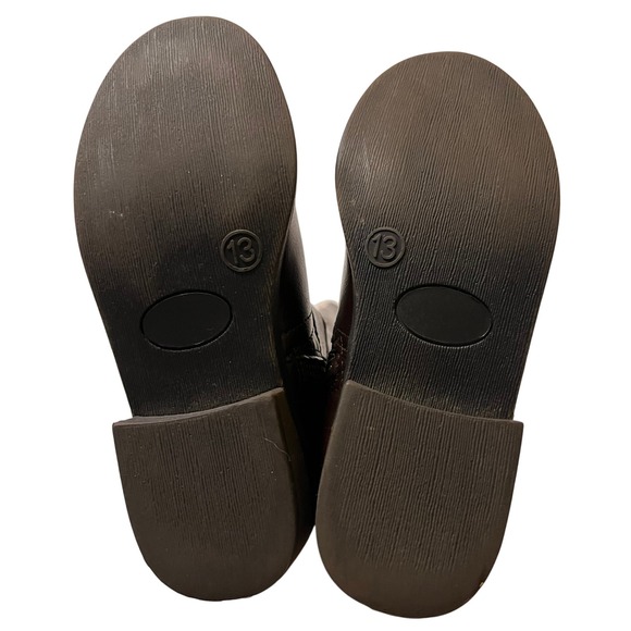 Kids‎ Brown Knee High Riding Boots with Buckle Detail and Zipper Closure - Picture 11 of 13